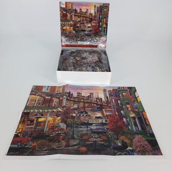 Ceaco 1000 Piece "Cities" by David MacLean Jigsaw Puzzle with Poster - GUC - Picture 11 of 12